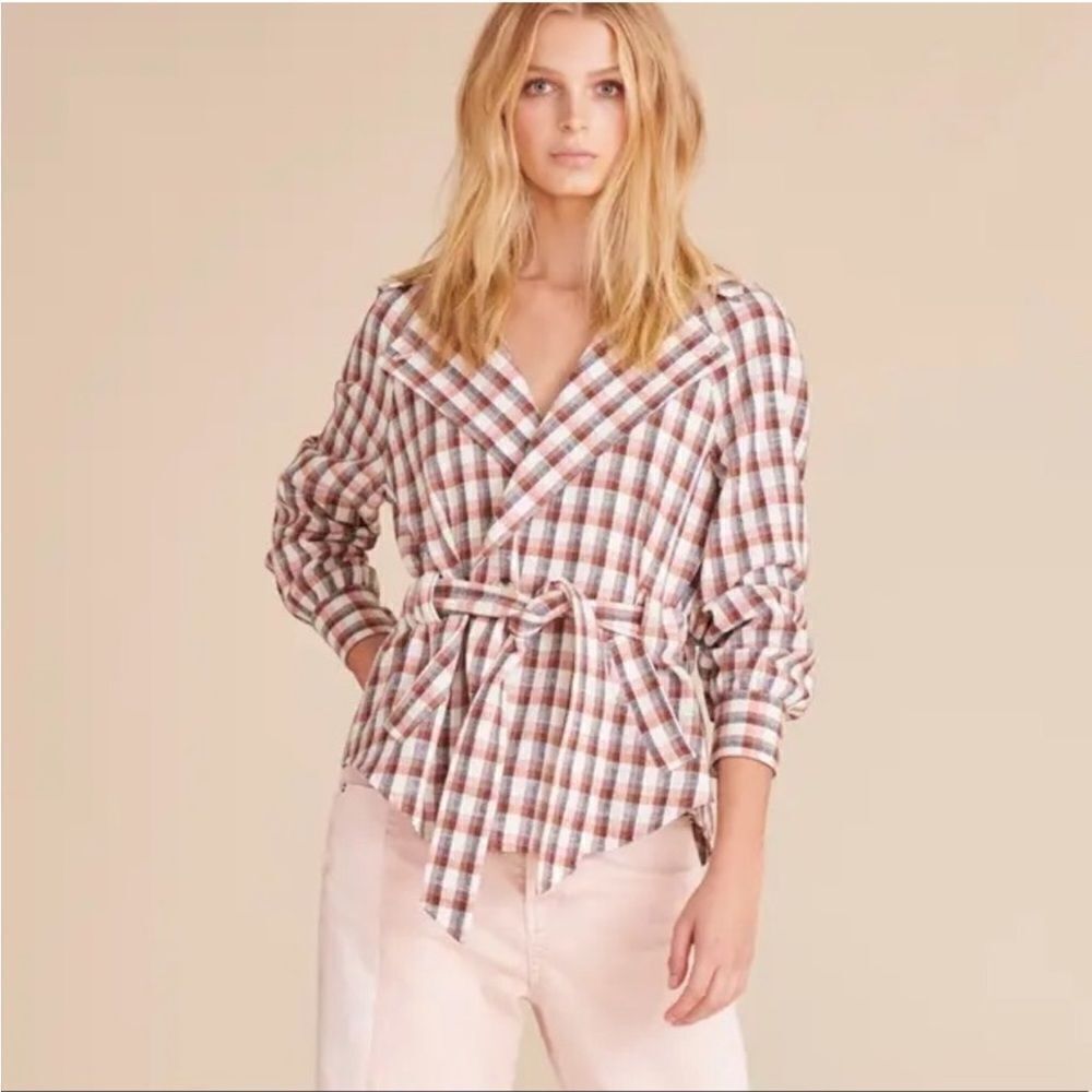 NWT Veronica Beard Lin Belted Plaid Jacket Blazer